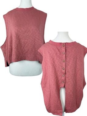 NWT FP BEACH Button Back Muscle Tank Mauve